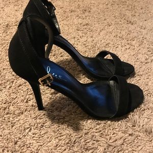 Black ankle strap heels